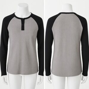 No Boundaries Men's XL Thermal Henley Men Shirt Pullover‎ Ribbed Athleisure